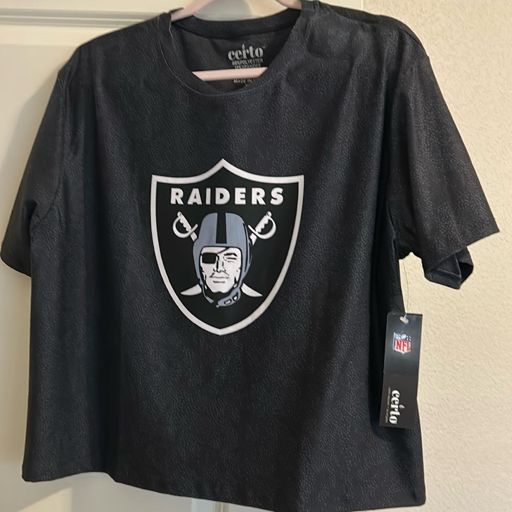 Raiders polyester tshirt, womens XL, new with tag